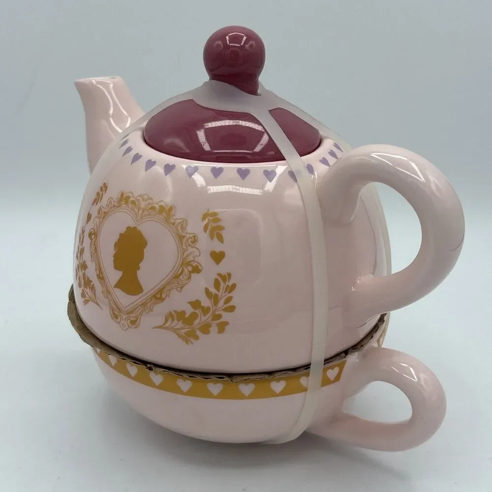 Netflix BRIDGERTON Regal Stacking Teacup & Teapot Gold Limited EUC - Never Used